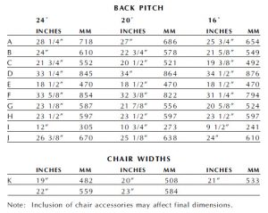 additional seat dimensions