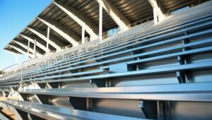 Bleacher design for safe stadium seating