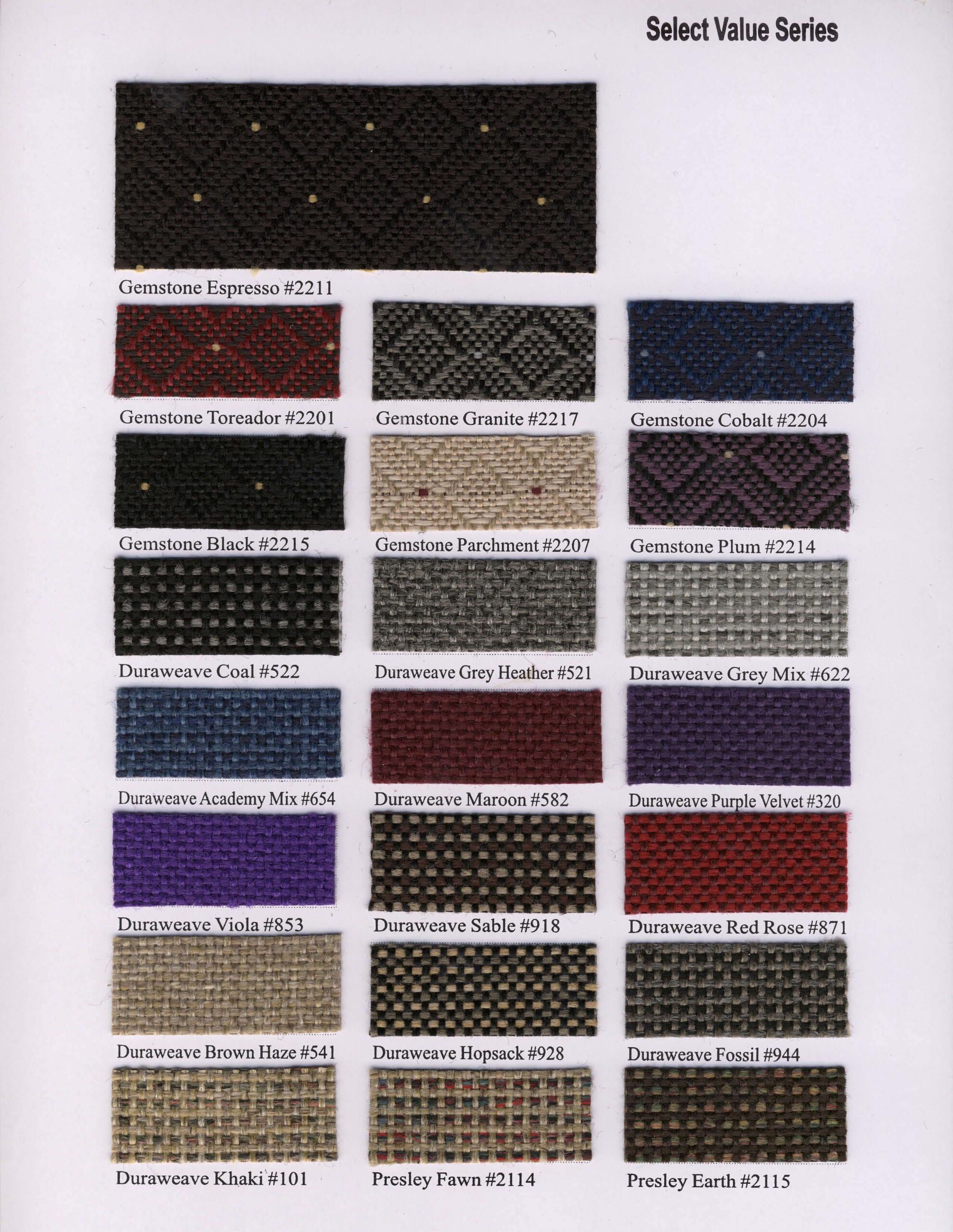 Select Value Seat fabric card